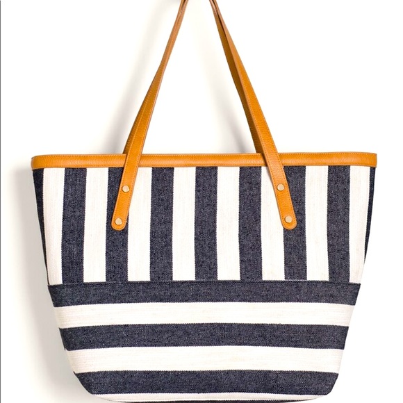 Chico's Handbags - NWT Chico’s Striped Canvas Tote
